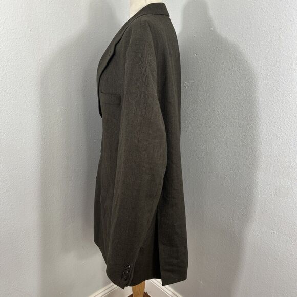 Lauren Ralph Lauren Sports Coat Mens 44L Herringbone Three Button Blazer - Picture 7 of 16